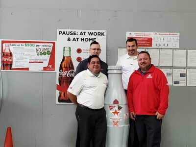 ORMs and DC Managers added their Vinita sticker to the official Recognition Roadtrip Bottle at the Stillwater distribution center on Oct. 20, 2021.