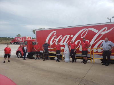 Vinita team says goodbye to the Recognition Roadtrip Bottle as it leaves the Vinita facility on Oct. 14, 2021.