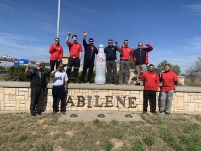 CCSWB heroes take the Recognition Roadtrip Bottle to the edge of Abilene on Nov. 8, 2021. This West Texas town was founded in 1881 by cattlemen to create a shipping point on the Texas and Pacific Railway.