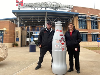 Odessa heroes were eager to take the Recognition Roadtrip Bottle into Momentum Bank Ballpark, the home of the Midland RockHounds on Nov. 4, 2021.