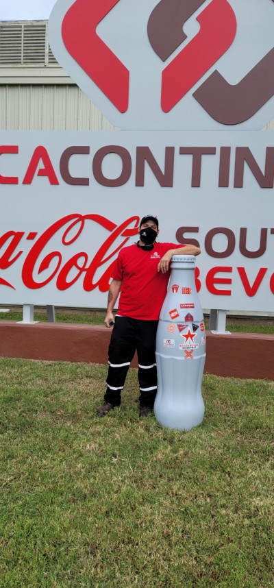 Brian Dodson, Order Builder, was eager to take the Recognition Roadtrip Bottle around the Abilene Distribution Center and his town on Nov. 8, 2021.