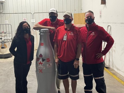 Woodward ORMs prepare to take the Recognition Roadtrip Bottle around the town of Woodward, Oklahoma on Oct. 28, 2021.