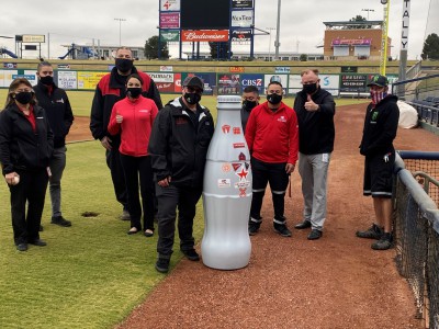 The Odessa team explores the field of Momentum Bank Ballpark with the Recognition Roadtrip Bottle. Momentum Bank Ballpark was built in 2002 and holds 6,669 fans.