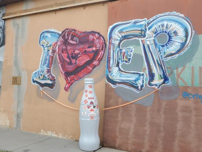 The Recognition Roadtrip Bottle kicks-off the El Paso portion of its voyage in front of the “I (Love) El Paso” mural on Nov. 24, 2021. Tino Ortega, a local artist, created the mural in 2020 to honor the great people of El Paso.