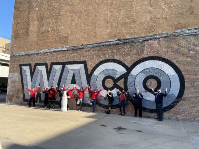 CCSWB heroes welcome the Recognition Roadtrip Bottle to Waco, Texas on Dec. 21, 2021. Founded in 1839, Waco is the 24th largest city in Texas with a population of 138,000.