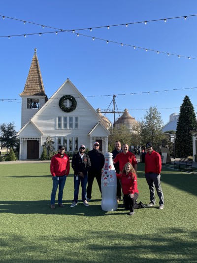 CCSWB heroes with the Recognition Roadtrip Bottle at the Magnolia Ranch on Dec. 21, 2021. Magnolia Ranch, made famous by DIY and lifestyle cable TV celebrities Chip and Joanna Gaines, is one of Waco’s largest tourist attractions with more than 30,000 people visiting each wee