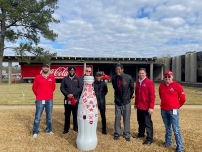 Beaumont heroes with the Recognition Roadtrip bottle on Jan. 19, 2022.