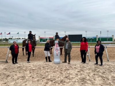 Northpoint heroes and the Recognition Roadtrip Bottle jockey into position at the Sam Houston Park Raceway on Jan. 11, 2022. The Raceway was the first Class I track in Texas to open in 1994 – after racing and wagering had been outlawed for nearly fifty years!