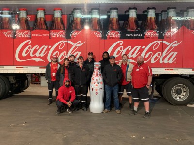 Nacogdoches drivers welcome the Recognition Roadtrip Bottle to the Nacogdoches facility on Jan. 20, 2022.