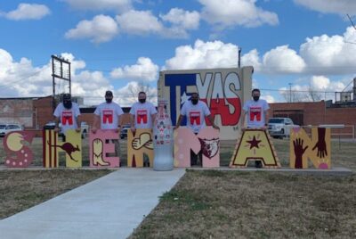 CCSWB heroes welcome the Recognition Roadtrip Bottle to Sherman, Texas on Jan. 31, 2022. Named after Texas Revolution hero General Sidney Sherman, the city was officially opened in 1847 when its first post office began operation