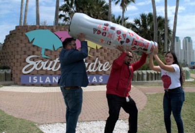 McAllen heroes “take a drink” from the Recognition Roadtrip Bottle on March 9, 2022. With McAllen as one of the last stops on the Bottle’s trip, it’s been filled with excitement and fun experiences from all across the CCSWB territory!