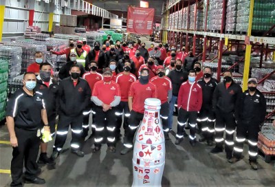 McAllen heroes welcome the Recognition Roadtrip Bottle to their facility on March 9, 2022. The McAllen facility is the southern-most facility in CCSWB’s territory, and it sits only minutes away from the U.S.-Mexico border.