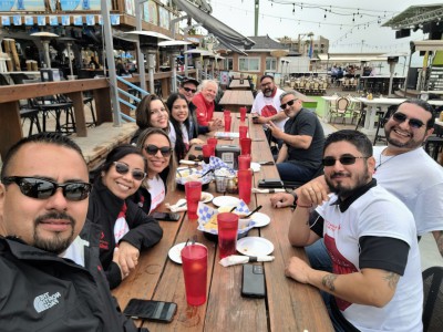 McAllen heroes and the Recognition Roadtrip Bottle stop for a snack at the Longboard Bar and Grill on March 9, 2022. The 9,000-square-foot waterfront restaurant on South Padre Island offers live music seven days of the week. Visitors can watch the sunset, see fireworks in the summertime and even take a sunset dinner cruise with the Southern Wave Catamaran!