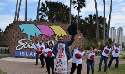 McAllen heroes take the Recognition Roadtrip Bottle to the nearby South Padre Island on March 9, 2022. The beautiful beach city was originally home to the larger-than-life native Karankawa tribe, which was known to protect their home with huge bows and arrows that the average man was not capable of drawing back.