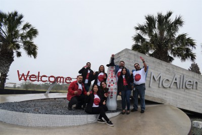 CCSWB heroes welcome the Recognition Roadtrip Bottle to McAllen on March 9, 2022. Established in 1904, the city was originally a transportation hub for the St. Louis, Brownsville and Mexico Railway. Today, it has become one of the fastest-growing cities in the U.S., known for its tropical weather, brightly colored birds and vibrant culture.