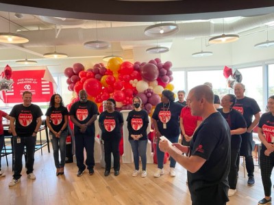 CCSWB president, Jean Claude Tissot, recognizes outstanding team members at the Dallas-based headquarters on April 1, 2022.